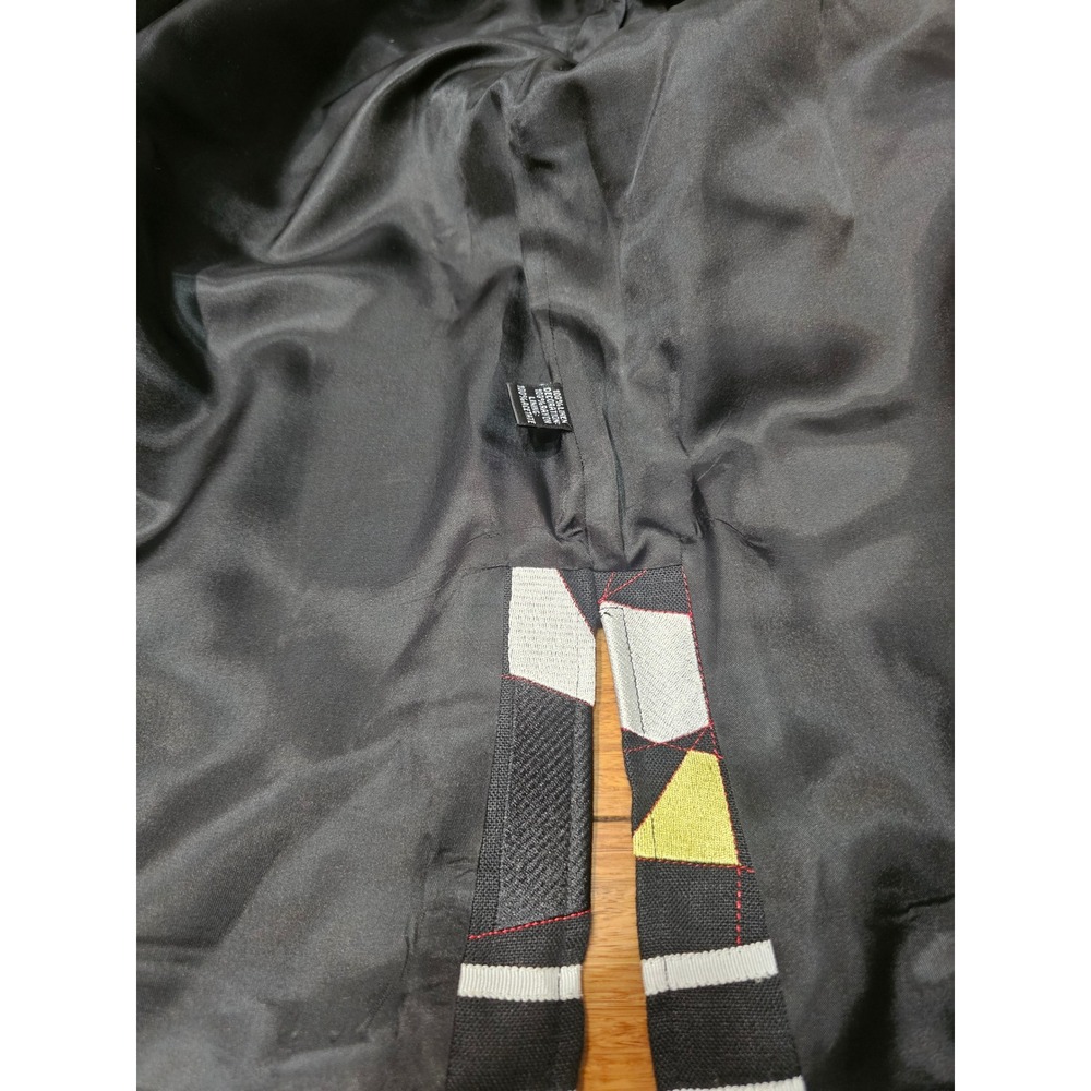 Linda Allard Ellen Tracy Linen Blazer Jacket Womens M Multicolor Artsy Abstract - Picture 10 of 14